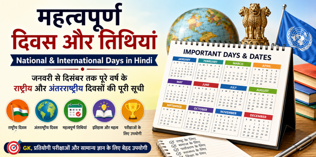 Important Days and Dates in India and World