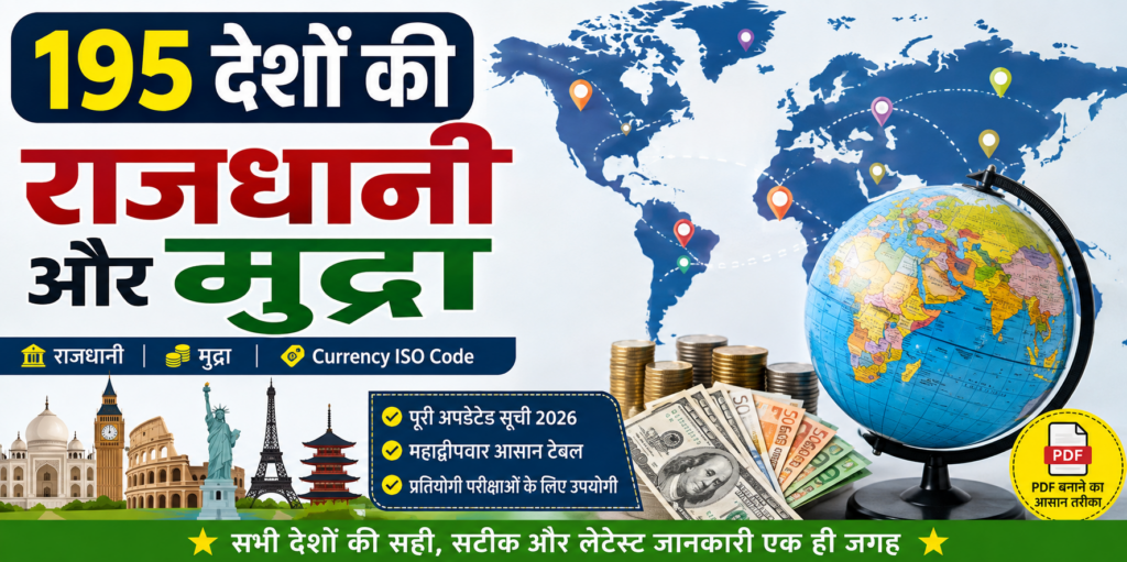 195 देशों की राजधानी और मुद्रा 195 देशों की राजधानी और मुद्रा हिंदी में