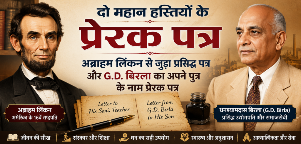 अब्राहम लिंकन से जुड़ा प्रसिद्ध पत्र और G.D. Birla का प्रेरक पत्र अब्राहम लिंकन और G.D. बिरला के प्रेरक पत्र