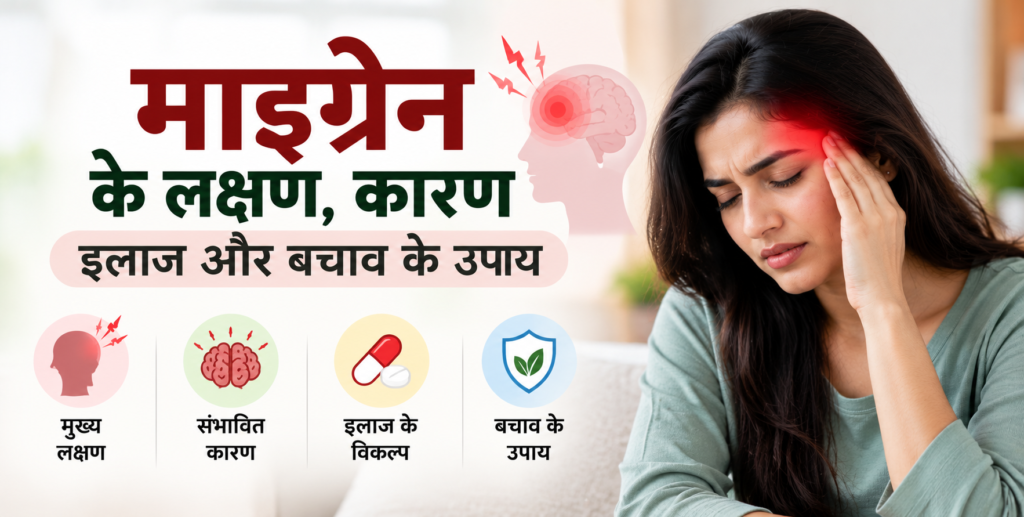 माइग्रेन क्या है? इसके लक्षण, कारण, इलाज और बचने के उपाय माइग्रेन के कारण, माइग्रेन का इलाज, माइग्रेन से बचने के उपाय